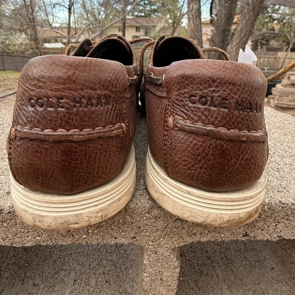 Cole Haan Men's Brown Leather Boat Shoes